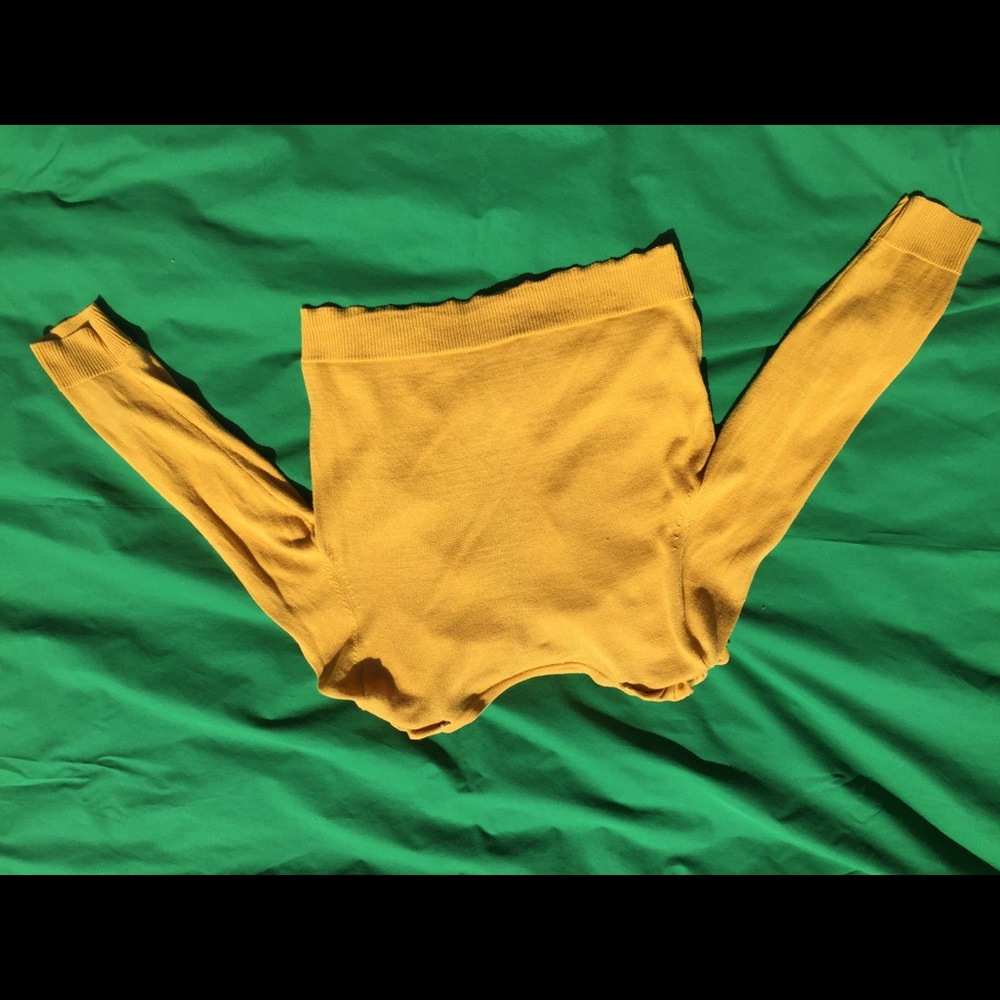 I.N.C Mustard Open Ruffle Sweater Cardigan - Picture 3 of 3